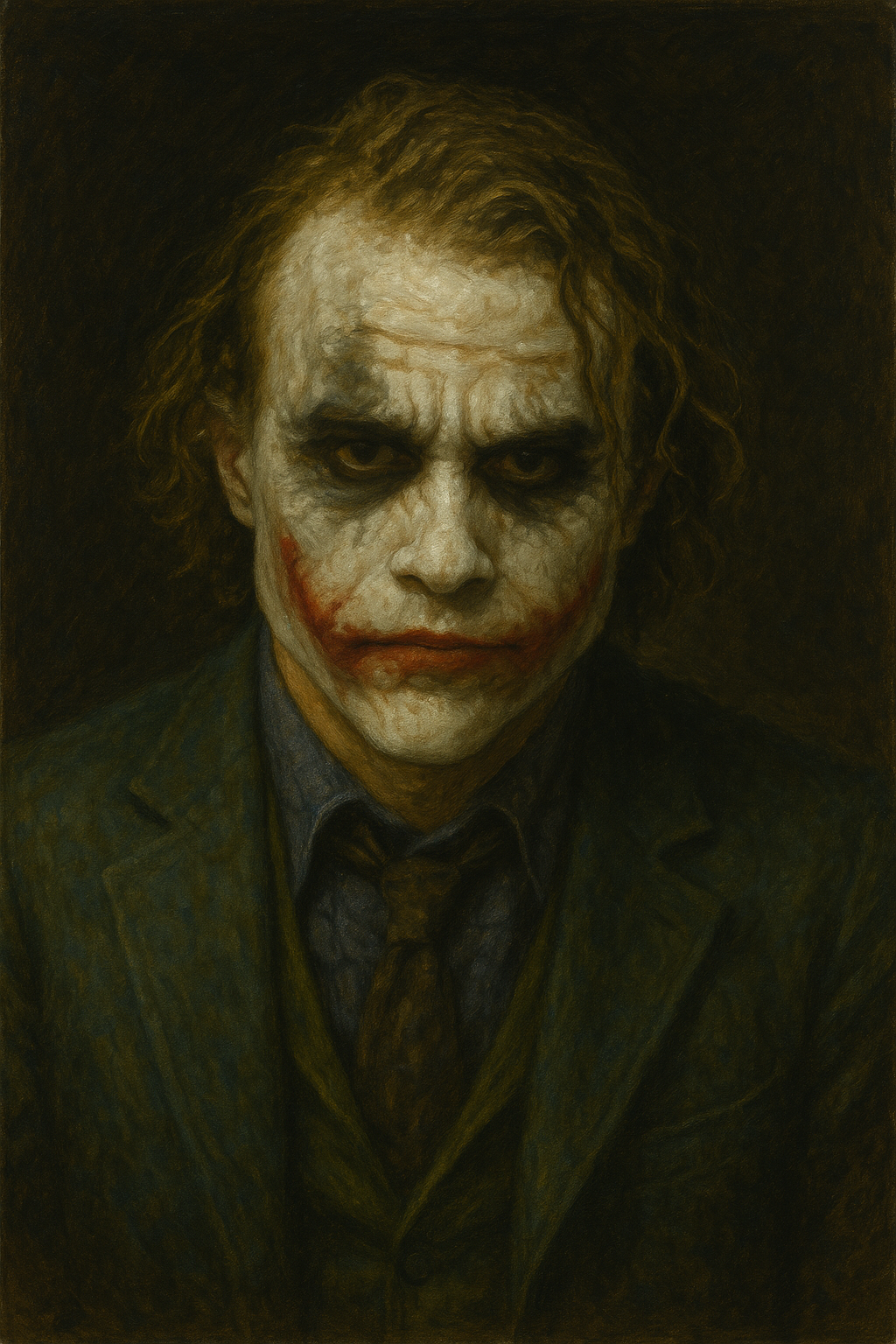 "Dark Urban Joker – Oil Painting Style Canvas Wall Art"